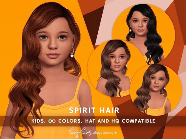 Spirit Hair Kids Sims 4 CC