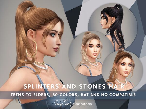 Sleek High Ponytail Hair Sims 4 CC