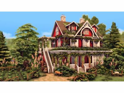 Charming Spring Cottage Design Sims 4 CC