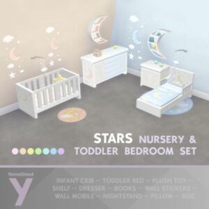 Stars Nursery and Toddler Bedroom Set Sims 4 CC