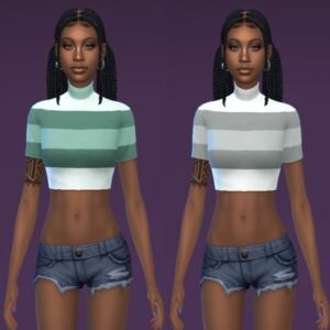 Stylish Stripe The Top Shirt for Sims Sims 4 CC