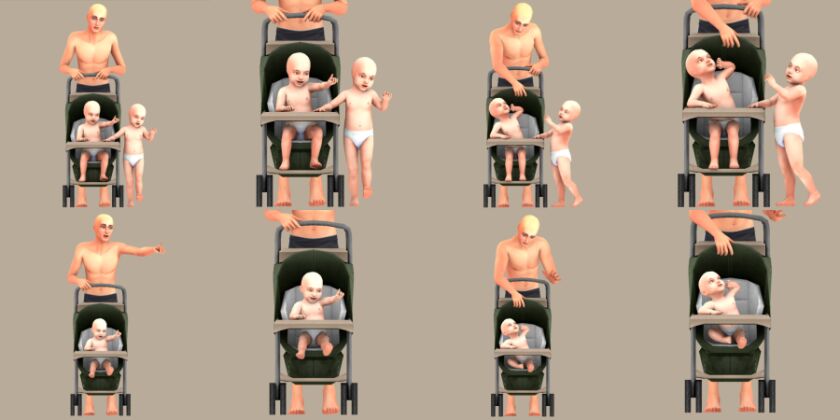 sims 4 cc stroller poses by legacythesims 2