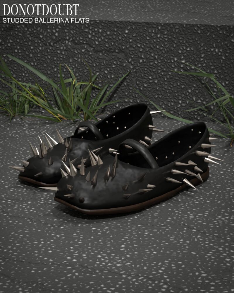 sims 4 cc studded ballerina flats by donotdoubt 2