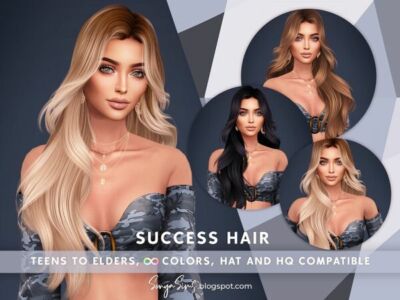 Stunning Long Wavy Hair Sims 4 CC