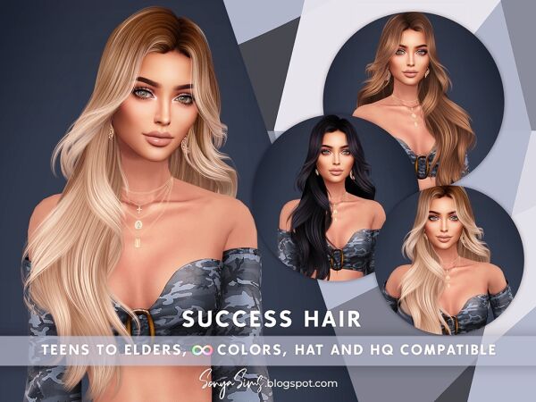 Stunning Long Wavy Hair Sims 4 CC