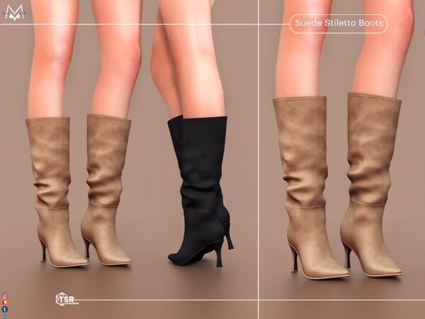 Stylish Suede Stiletto Boots Sims 4 CC