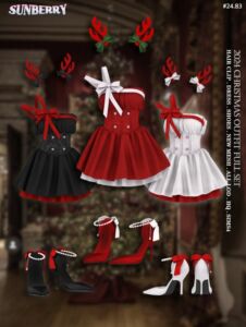 Stunning 2024 Christmas Outfit Full Set by Sunberry Sims 4 CC