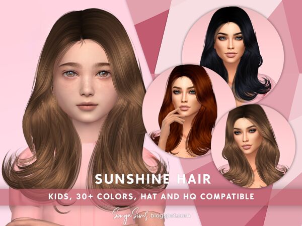 Sunshine Hair for Kids Sims 4 CC