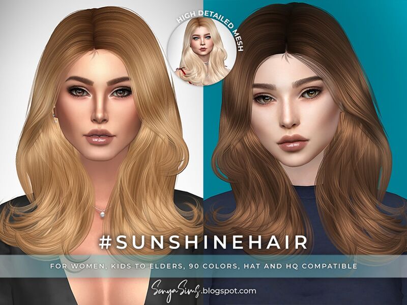 sims 4 cc sunshine hair kids 2