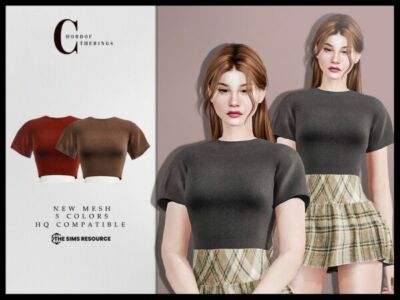 Stylish T-Shirt T-718 for Sims Sims 4 CC