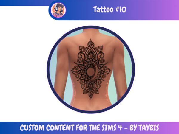 Stunning Tattoo 10 by Taybis Sims 4 CC