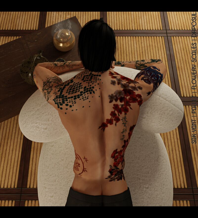 sims 4 cc tattoo collection sak yant pallet flowery scales by po sul 6