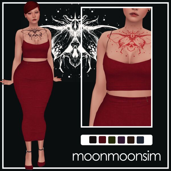 Stunning Tattoo N195 by Moonmoonsim Sims 4 CC