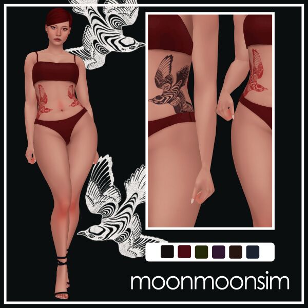 Stunning Tattoo N196 by Moonmoonsim Sims 4 CC