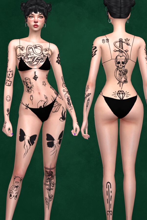 Tattoo Urban Ballerina More Colors Sims 4 CC