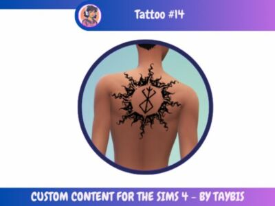 Stunning Tattoo Design by Taybis Sims 4 CC