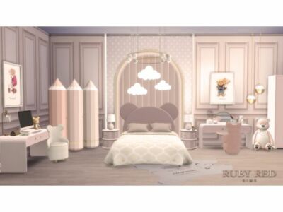 Teddy Bear Kids Room Set Sims 4 CC