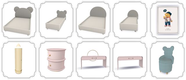 sims 4 cc teddy bear kids room set by rubyred 5