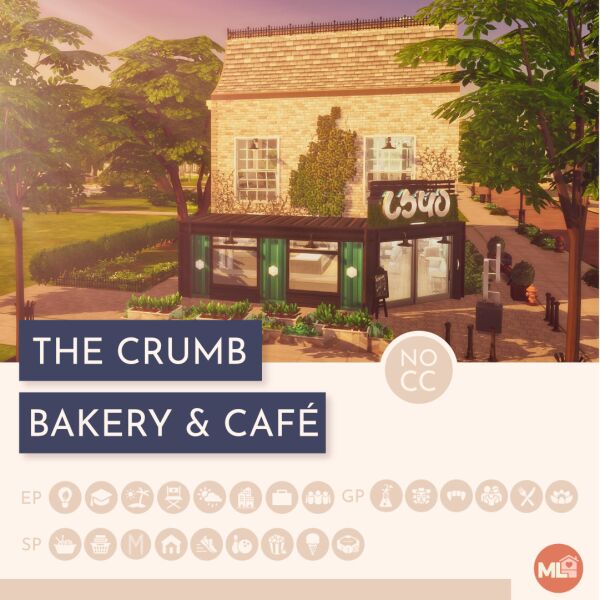 The Crumb Bakery & Café (No CC) By Melandcapybara Sims 4 CC