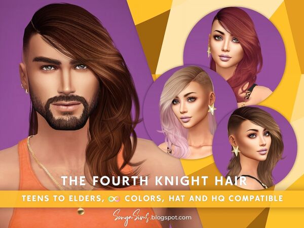 The Fourth Knight Hair for Males Sims 4 CC