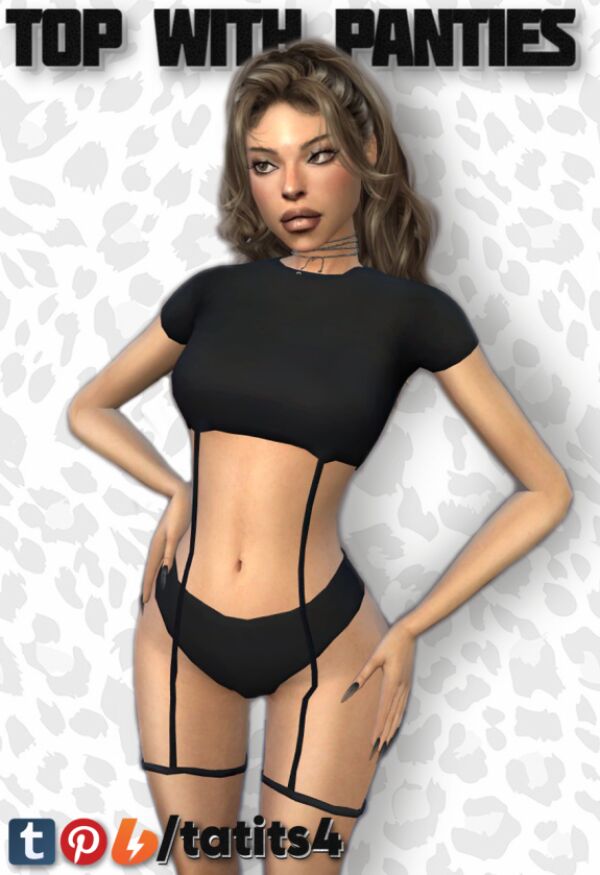 Stylish Top with Panties by Tati TS4 Sims 4 CC