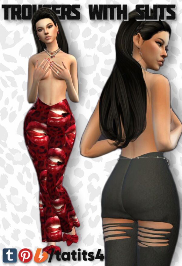 Stylish Trousers with Slits by Tati TS4 Sims 4 CC