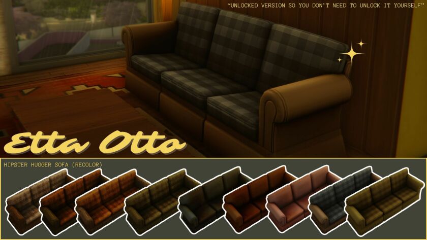 Etta Otto – Hipster Hugger Sofa Recolor Sims 4 CC