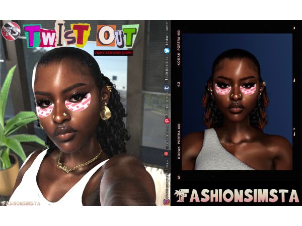 Twist Out Ponytail Style Sims 4 CC