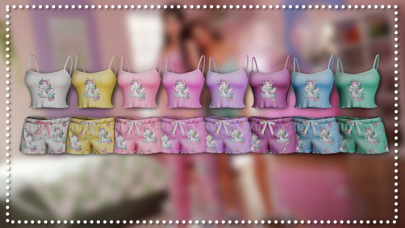 sims 4 cc unicorn pajama set by wisteriasims 2