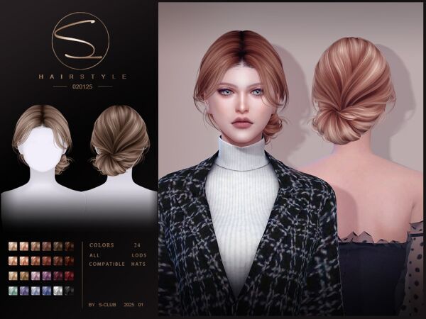 Stunning Updo Hairstyle 020125 Sims 4 CC