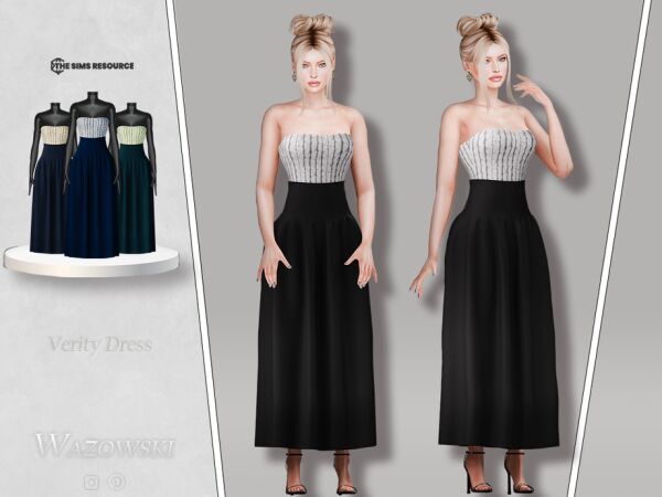 Stunning Verity Dress by Wazowski Sims 4 CC