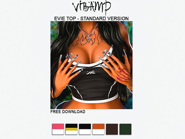 Vibamp – Evie Top (Standard Version) Sims 4 CC