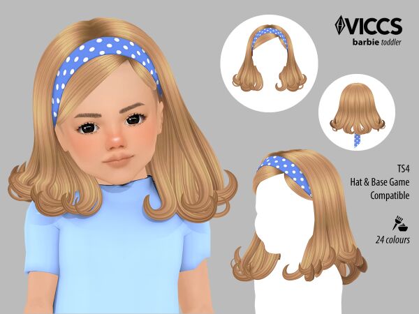 Viccs Barbie Hair (Toddler Version) Mesh by Daylifesims Sims 4 CC