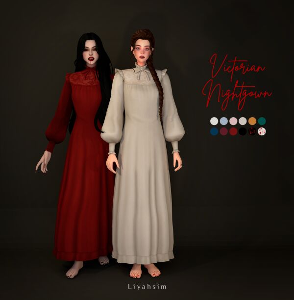 Victorian Nightgown By Liyahsim Sims 4 CC