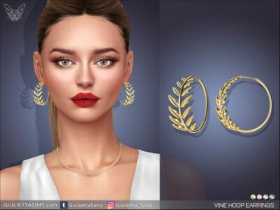 Vine Hoop Earrings Sims 4 CC