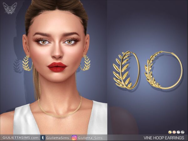 Vine Hoop Earrings Sims 4 CC