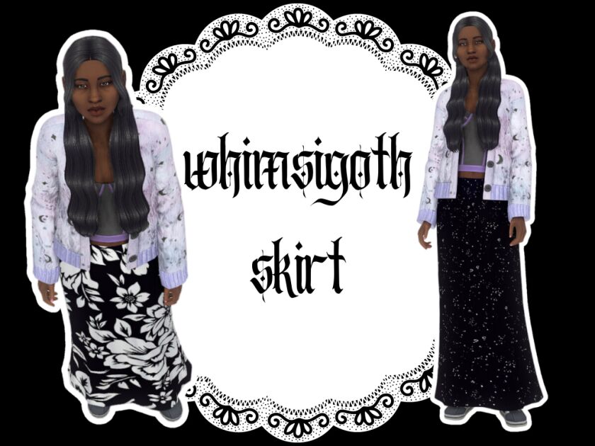 Whimsigoth Skirt for Sims Sims 4 CC