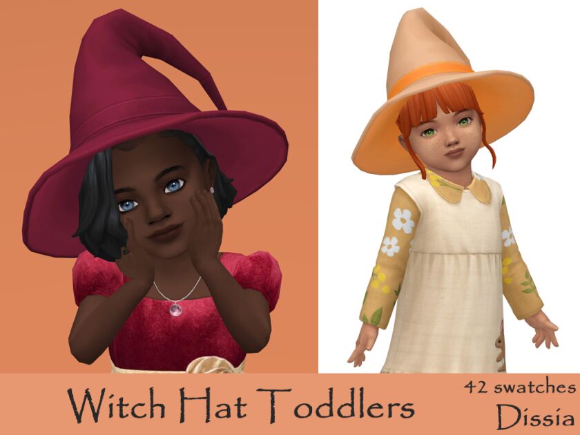 sims 4 cc witch hats for kids and toddlers 42 swatches base 2