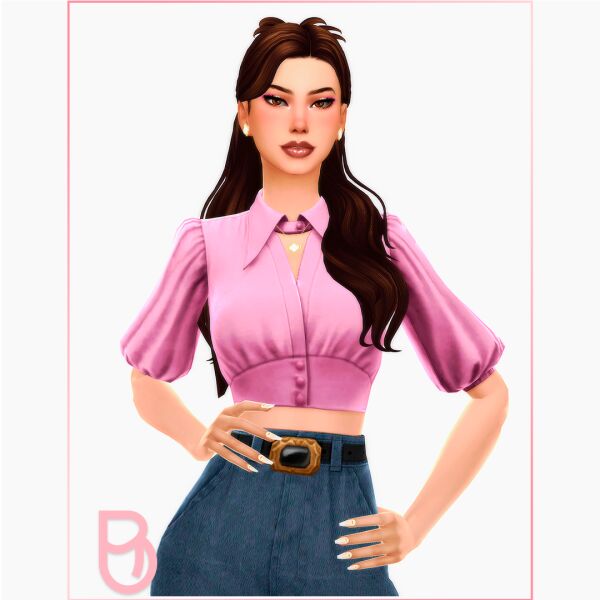 Stylish Raven Blouse for Women by Boschiana Sims 4 CC