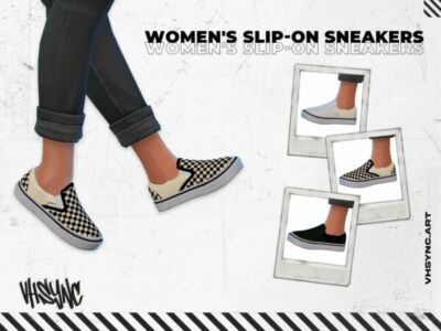 Stylish Women’s Slip-On Sneakers Sims 4 CC