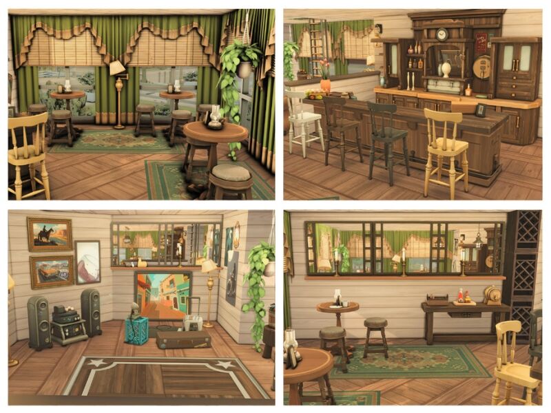 sims 4 cc wooden light restaurant community lot 2