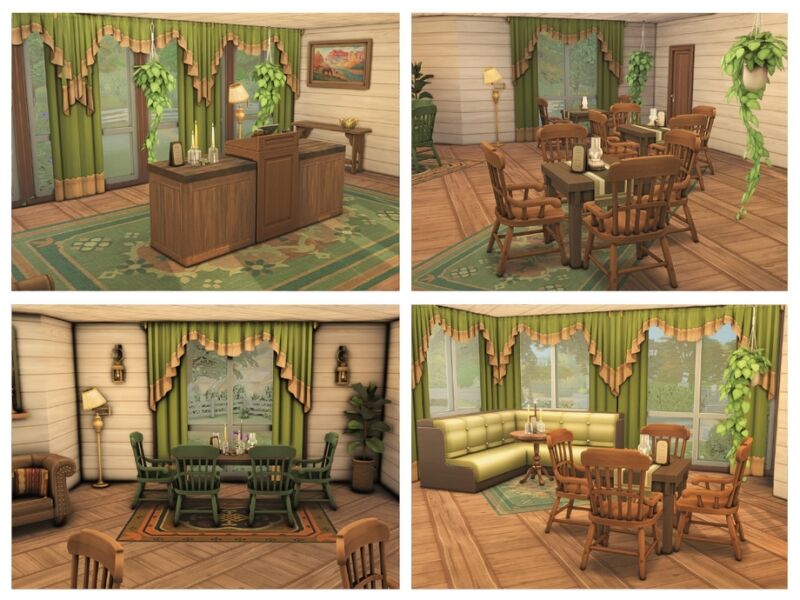 sims 4 cc wooden light restaurant community lot 3