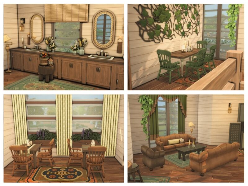 sims 4 cc wooden light restaurant community lot 4