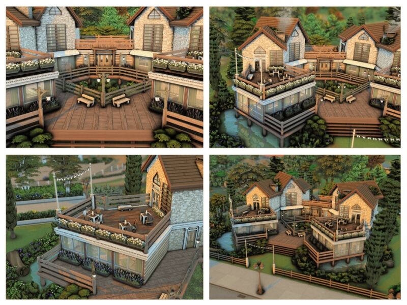 sims 4 cc wooden light restaurant community lot 5