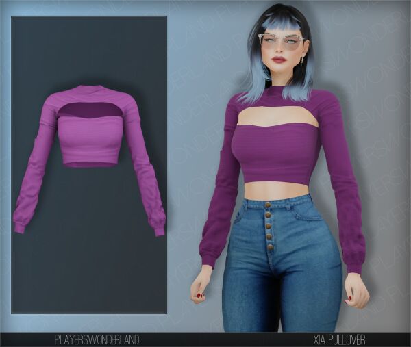 XIA CUT OUT Pullover By PW Creations Sims 4 CC