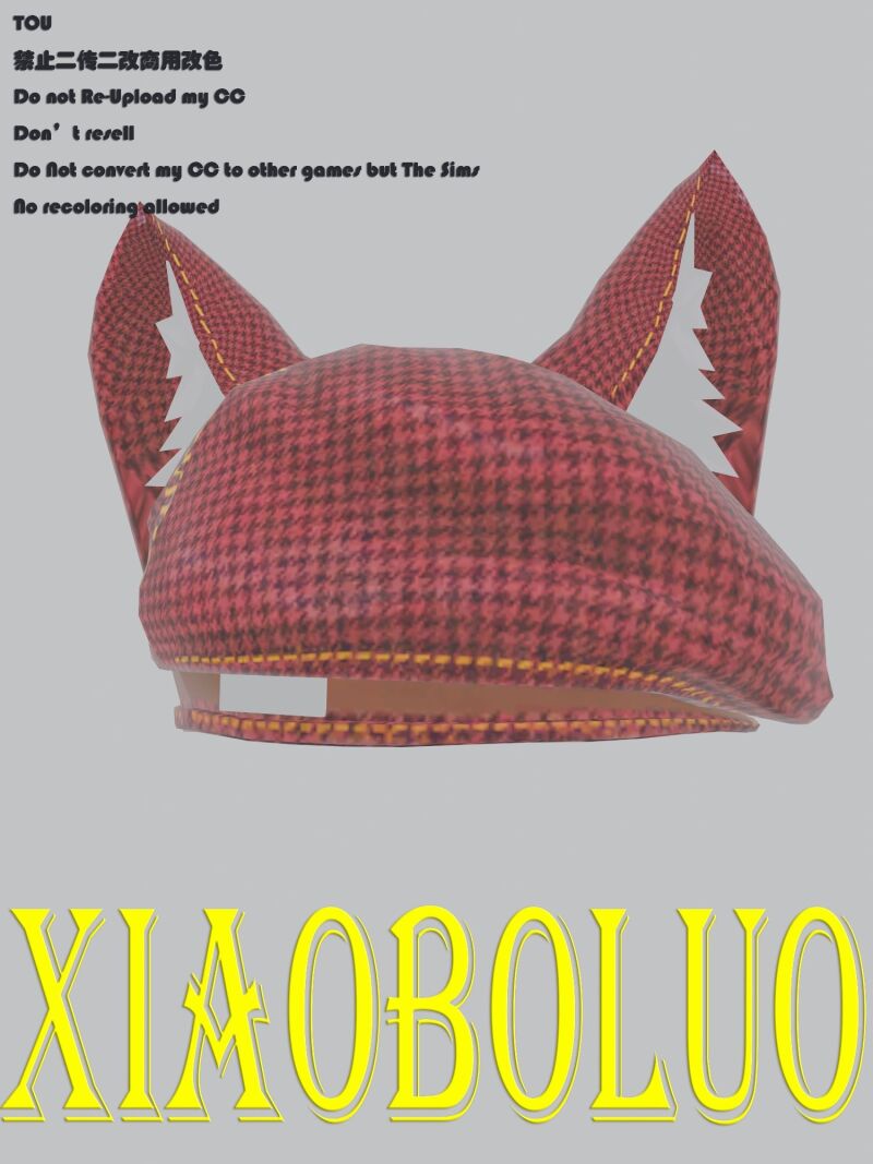 sims 4 cc xiaoboluo cat hat 2