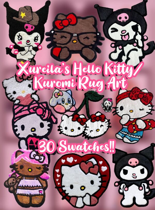 Hello Kitty & Kuromi Rug Art Sims 4 CC