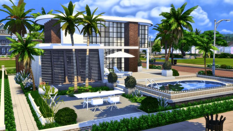 sims 4 cc ysumal modern villa 2