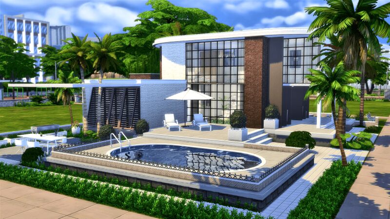 sims 4 cc ysumal modern villa 3