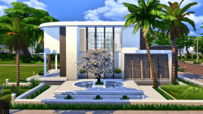 sims 4 cc ysumal modern villa 4